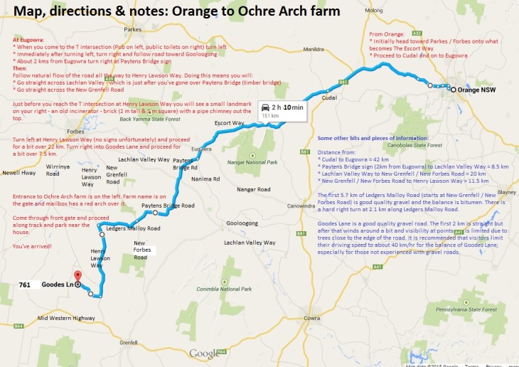 Map - Orange to Ochre Arch
